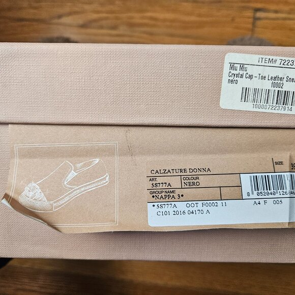 Miu Miu Crystal Cap-Toe Leather Sneaker - Picture 3 of 13